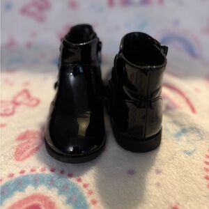Shiny Black Ankle Boots